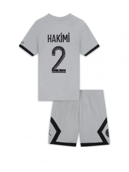 Paris Saint-Germain Achraf Hakimi #2 Auswärts Trikotsatz für Kinder 2022-23 Kurzarm (+ Kurze Hosen)